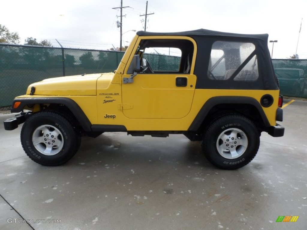 2000 Wrangler Sport 4x4 - Solar Yellow / Agate photo #6