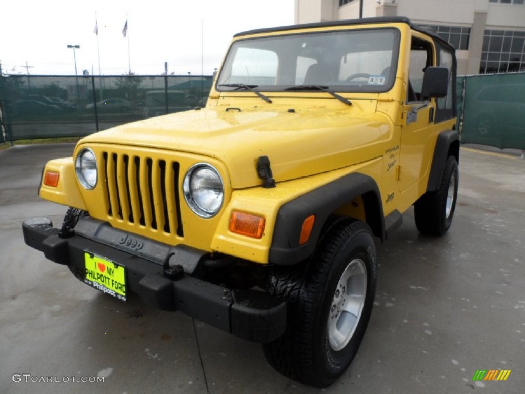 2000 Wrangler Sport 4x4 - Solar Yellow / Agate photo #7