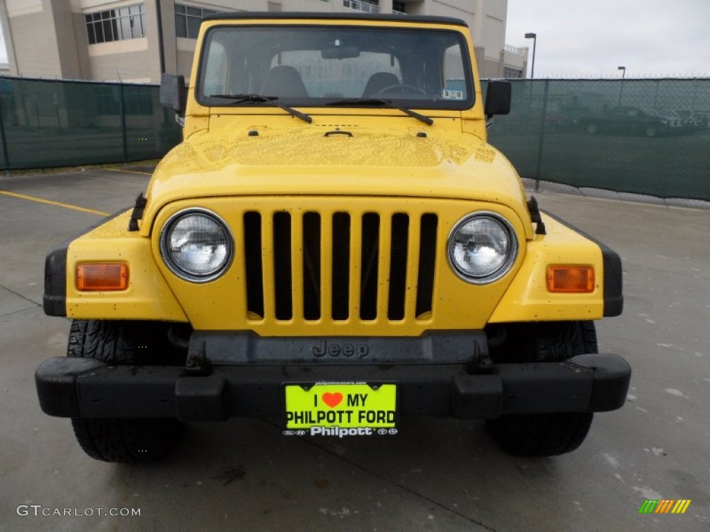 2000 Wrangler Sport 4x4 - Solar Yellow / Agate photo #8