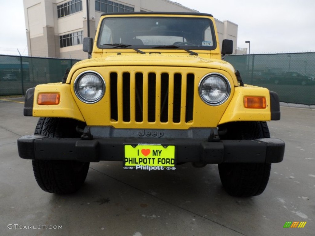 2000 Wrangler Sport 4x4 - Solar Yellow / Agate photo #9