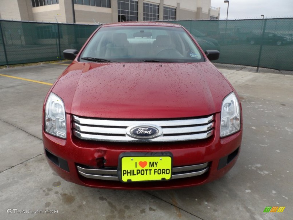 2008 Fusion S - Redfire Metallic / Medium Light Stone photo #8