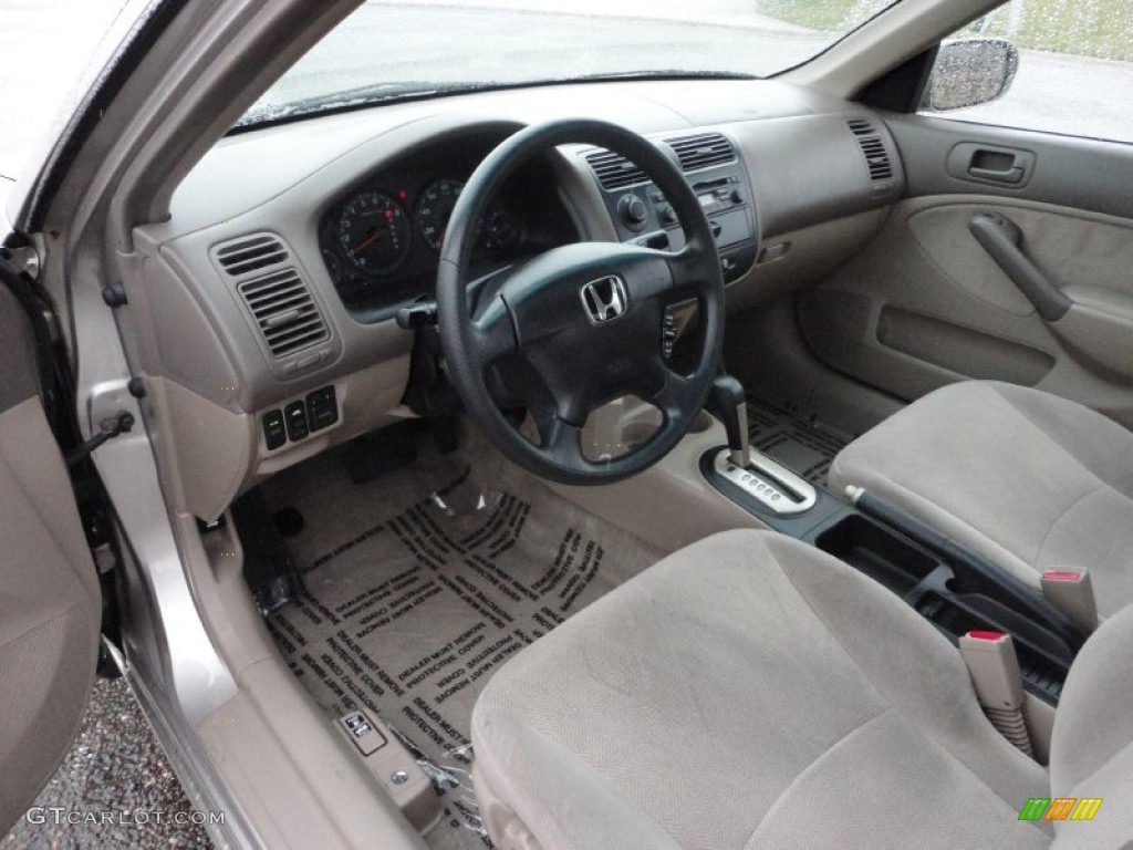 2001 Civic EX Sedan - Titanium Metallic / Beige photo #5