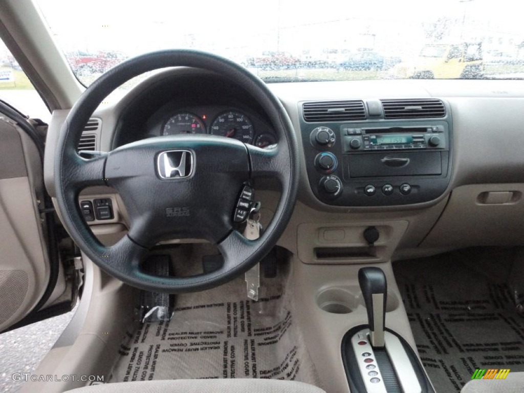 2001 Civic EX Sedan - Titanium Metallic / Beige photo #8