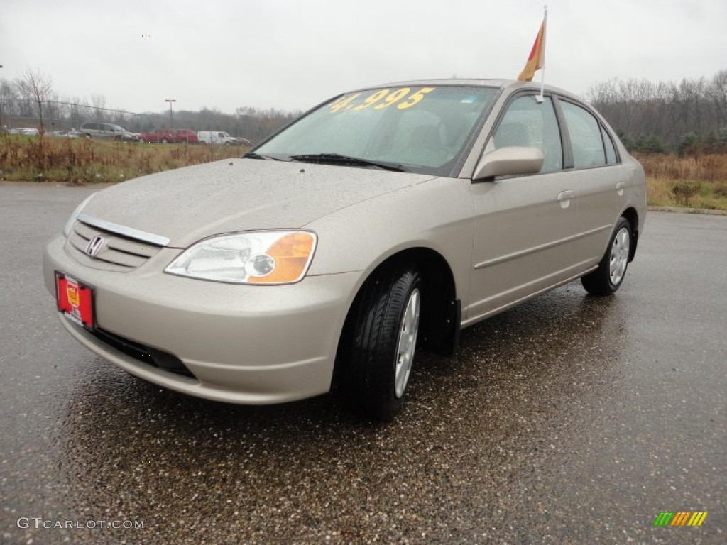 2001 Civic EX Sedan - Titanium Metallic / Beige photo #11
