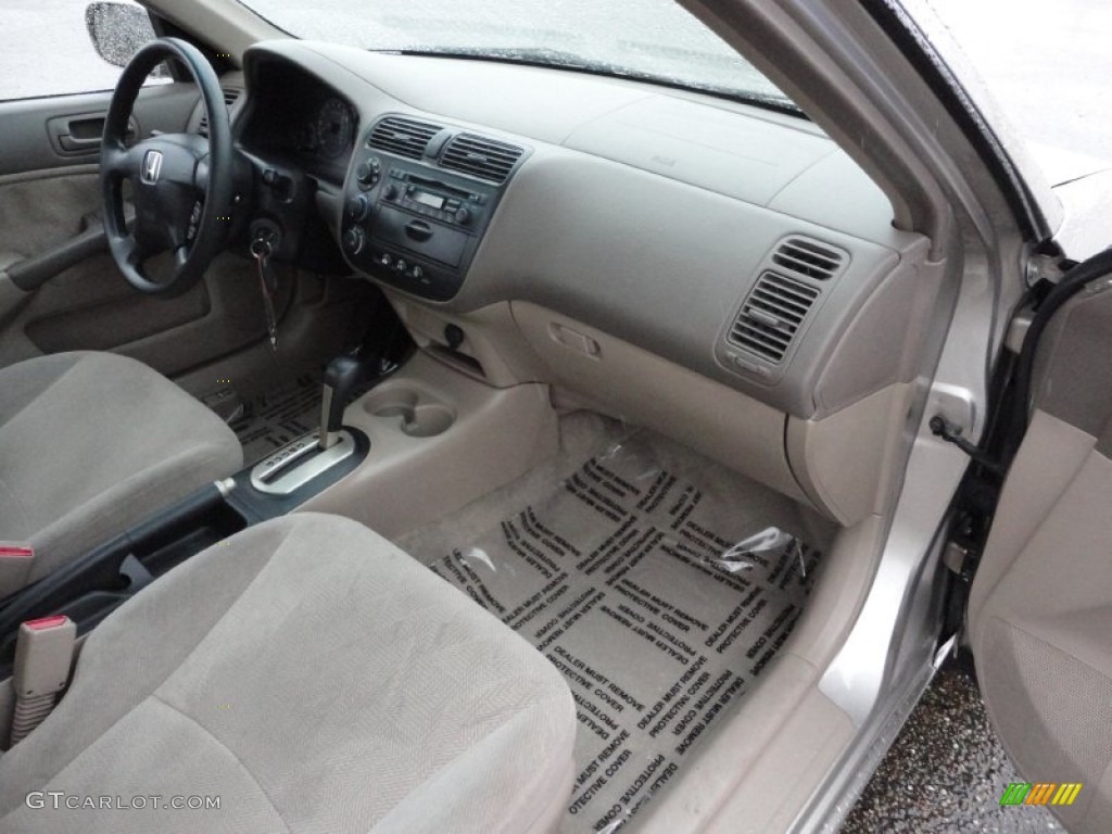 2001 Civic EX Sedan - Titanium Metallic / Beige photo #19