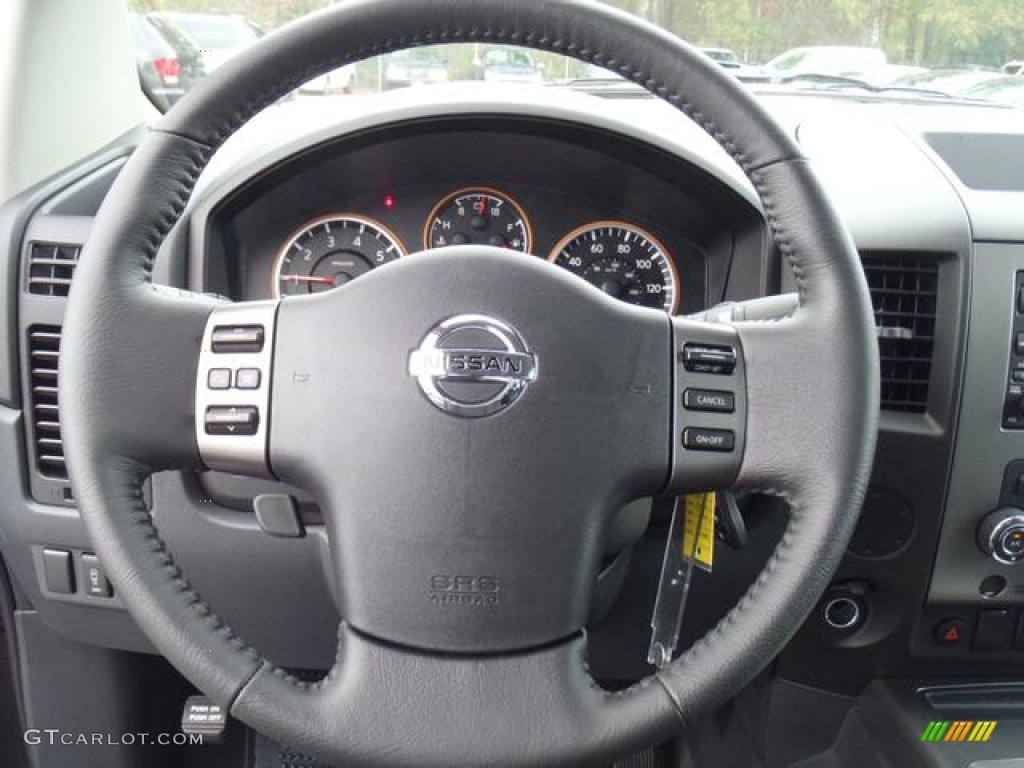 2012 Nissan Titan SV Crew Cab Charcoal Steering Wheel Photo #57479383