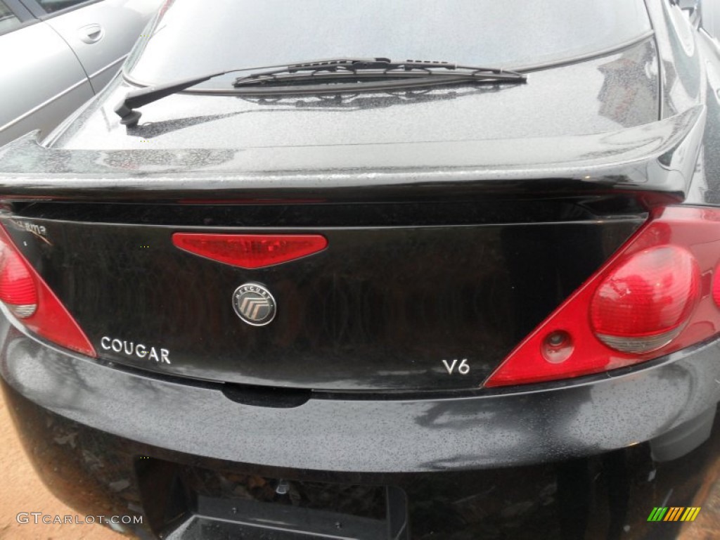 2002 Cougar V6 Coupe - Black / Midnight Black/Red photo #6