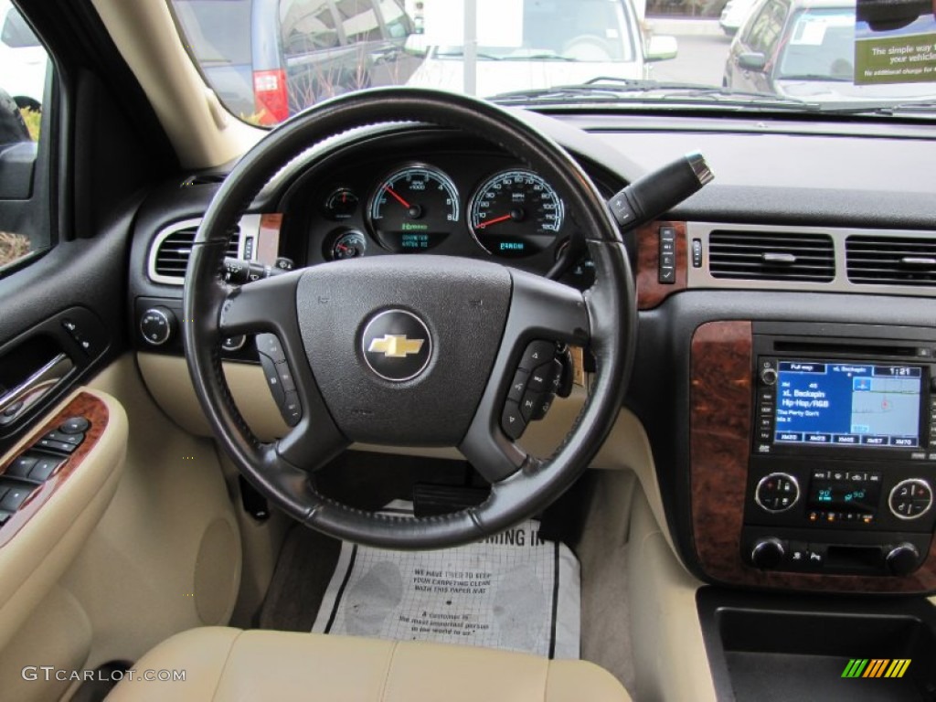 2008 Chevrolet Tahoe Hybrid 4x4 Light Cashmere/Ebony Steering Wheel Photo #57484336