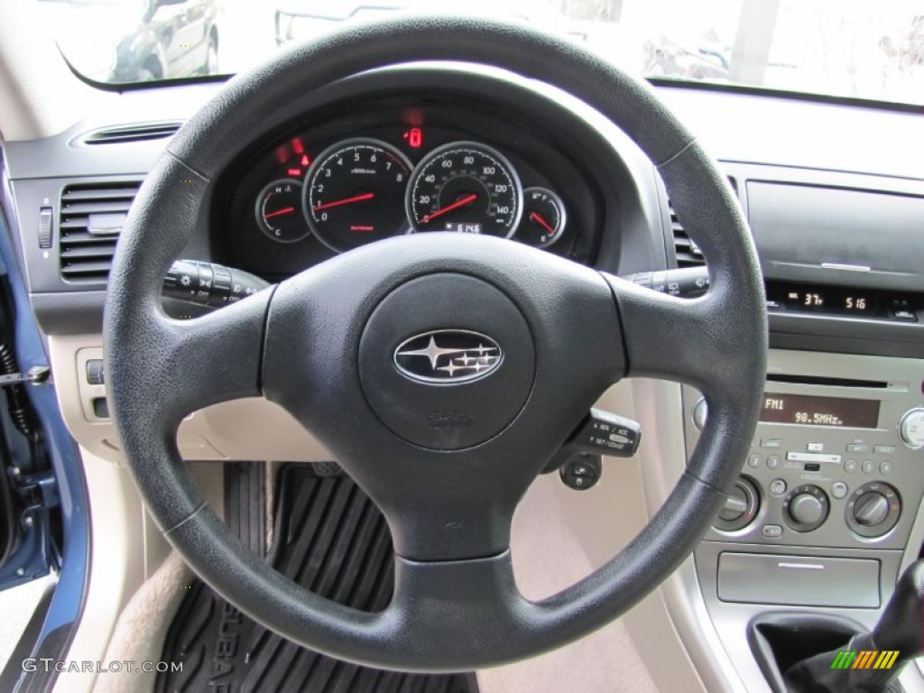 2007 Outback 2.5i Wagon - Newport Blue Pearl / Warm Ivory Tweed photo #6