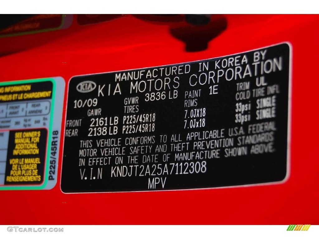 2010 Kia Soul Sport Info Tag Photos