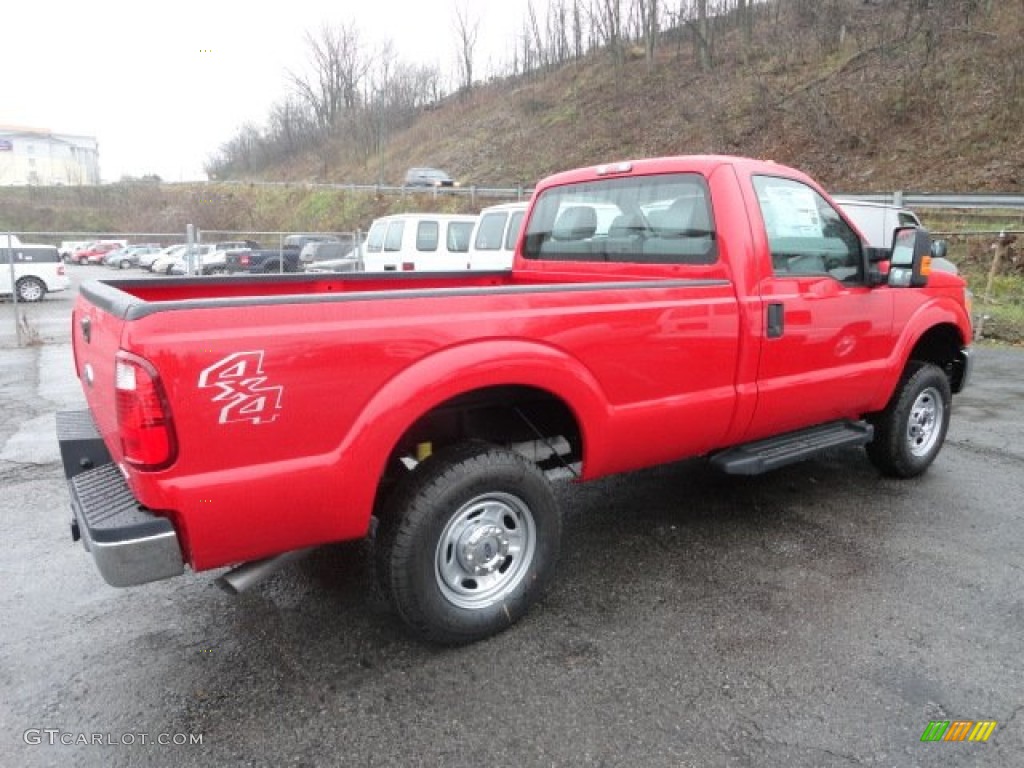 2012 F250 Super Duty XL Regular Cab 4x4 - Vermillion Red / Steel photo #2