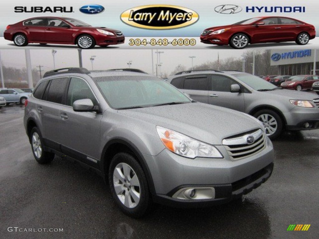 2011 Outback 2.5i Premium Wagon - Steel Silver Metallic / Off Black photo #1