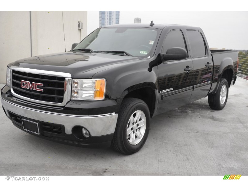 Onyx Black 2007 GMC Sierra 1500 SLE Crew Cab Exterior Photo #57492304