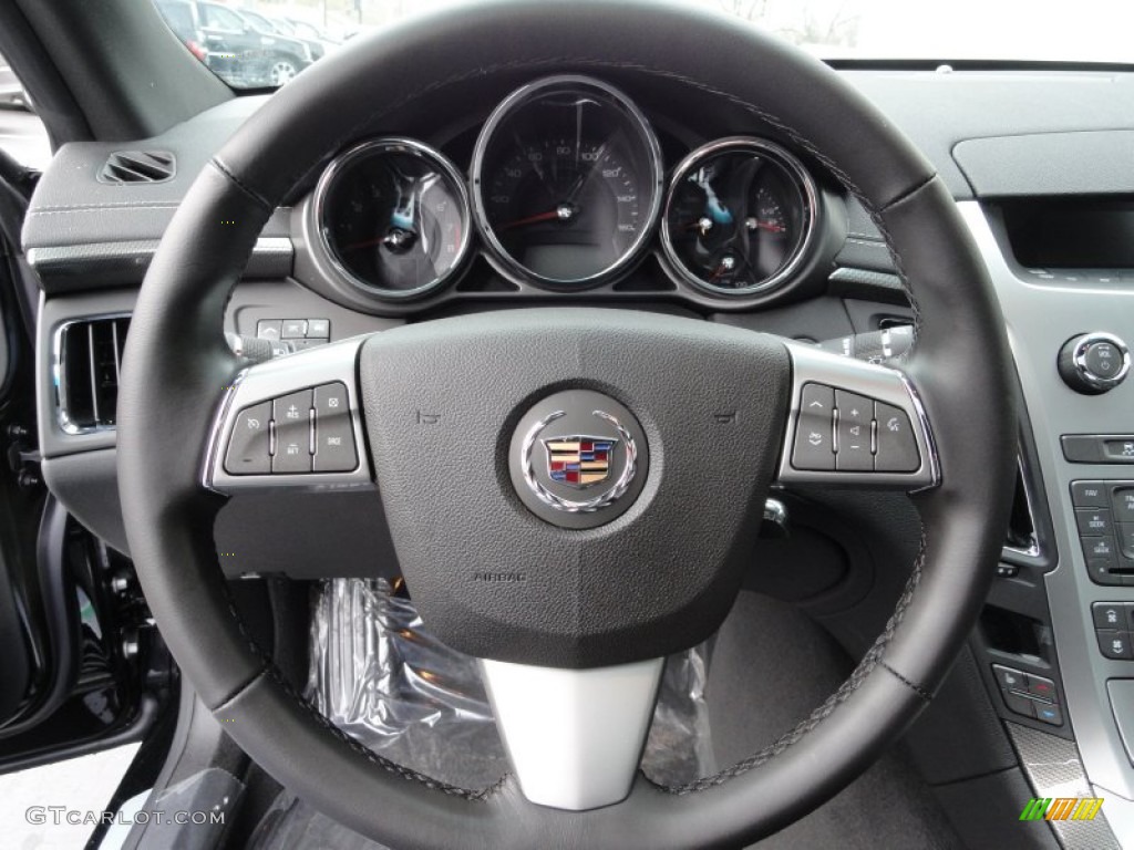 2012 Cadillac CTS 4 AWD Coupe Ebony/Ebony Steering Wheel Photo #57493888