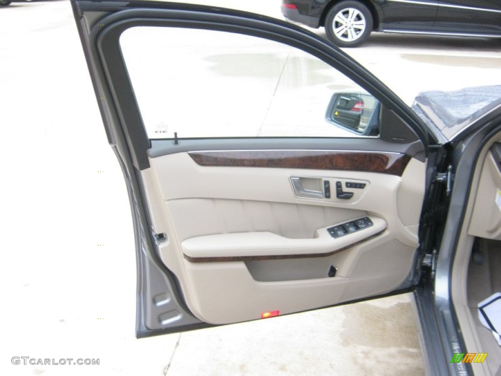 2012 Mercedes-Benz E 350 BlueTEC Sedan Almond/Mocha Door Panel Photo #57493990