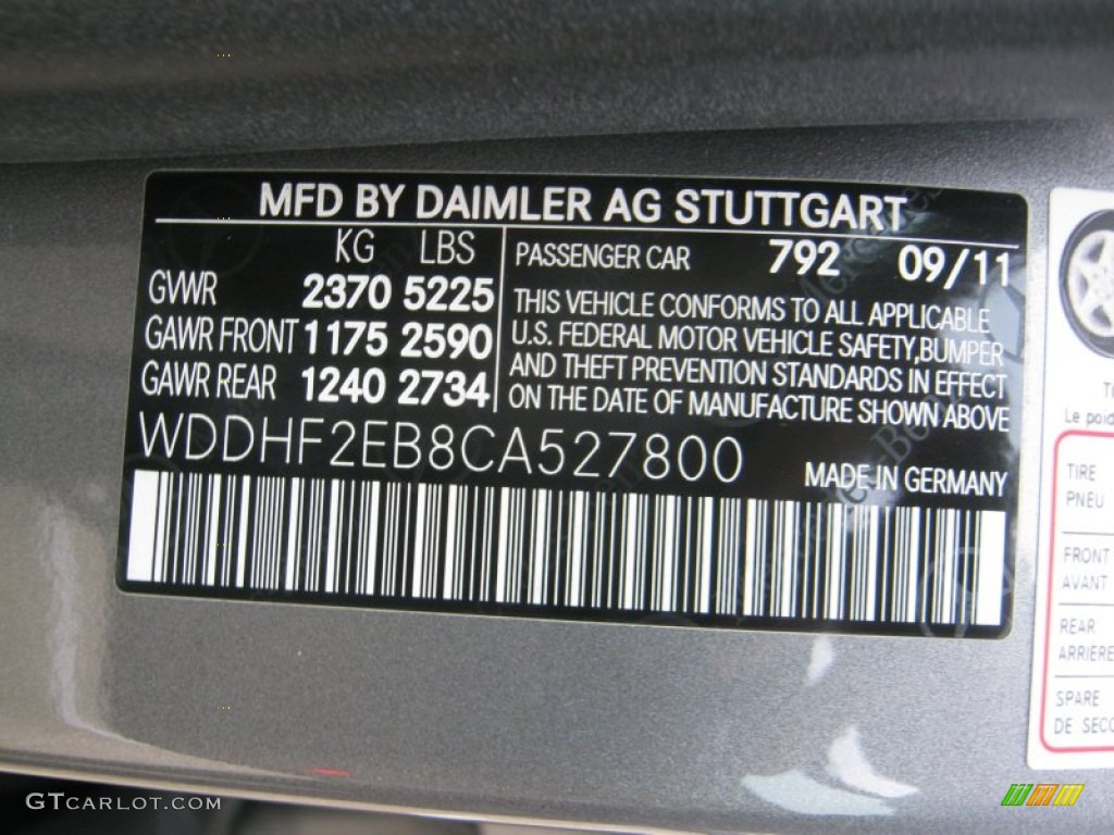 2012 E Color Code 792 for Palladium Silver Metallic Photo #57494080