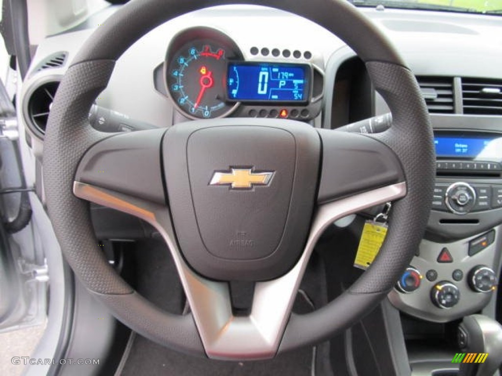 2012 Chevrolet Sonic LS Sedan Jet Black/Dark Titanium Steering Wheel Photo #57495725