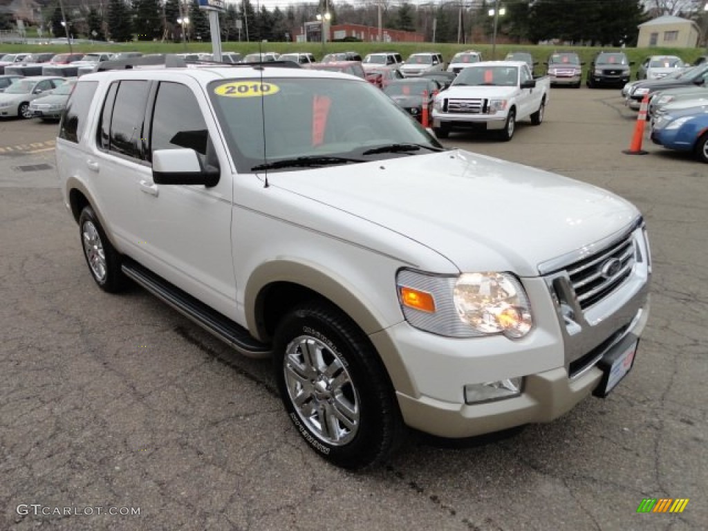 White Suede 2010 Ford Explorer Eddie Bauer 4x4 Exterior Photo #57498852