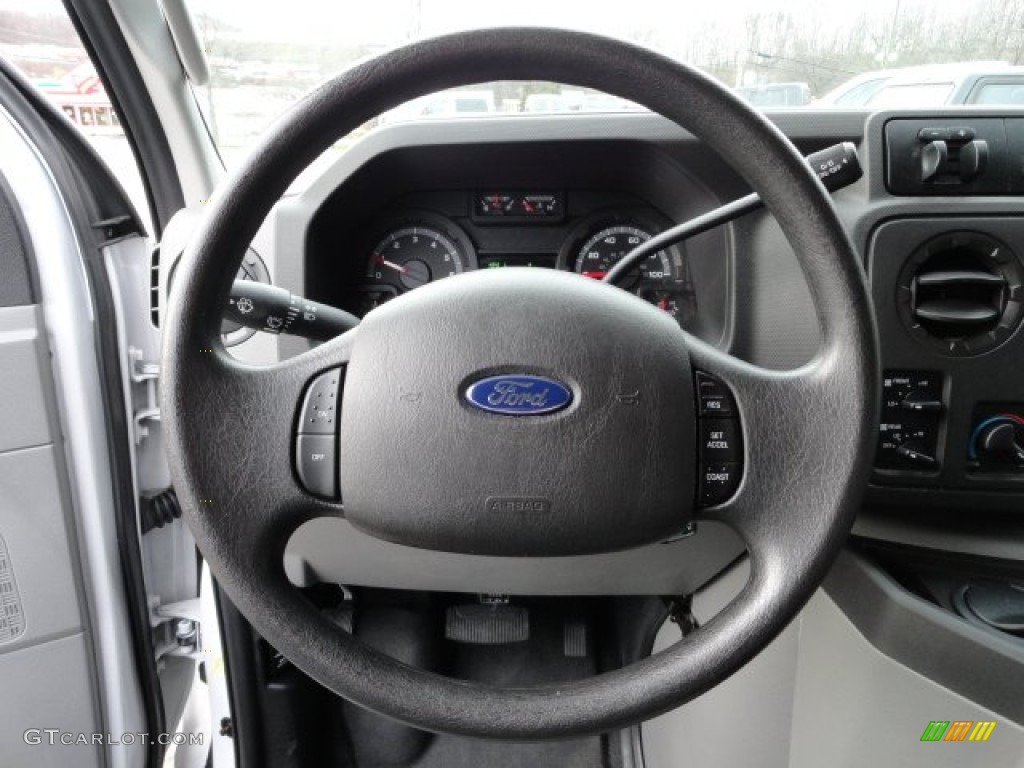 2011 Ford E Series Van E350 XLT Extended Passenger Medium Flint Steering Wheel Photo #57499818