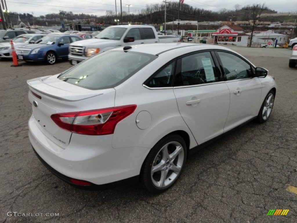 2012 Focus Titanium Sedan - White Platinum Tricoat Metallic / Arctic White Leather photo #4