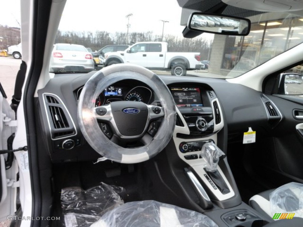 2012 Ford Focus Titanium Sedan Arctic White Leather Dashboard Photo #57500875