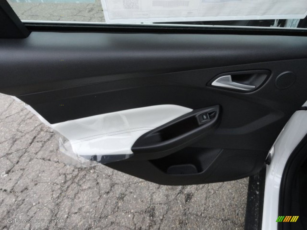 2012 Ford Focus Titanium Sedan Arctic White Leather Door Panel Photo #57500884