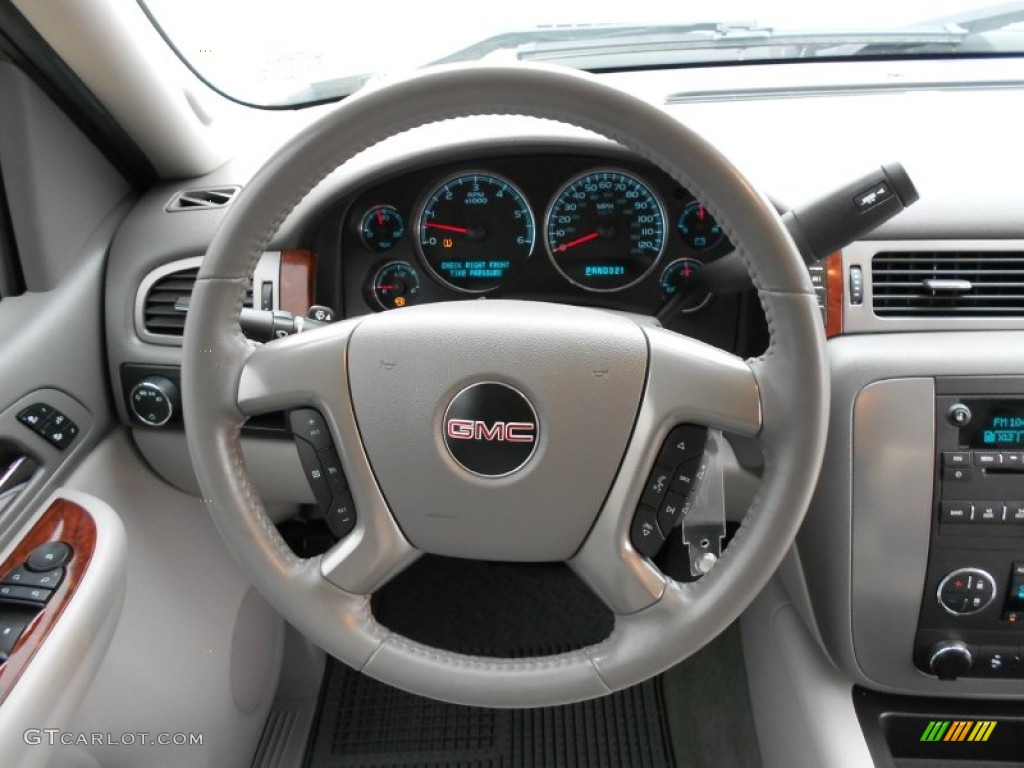 2009 GMC Sierra 1500 SLT Extended Cab Dark Titanium/Light Titanium Steering Wheel Photo #57501157