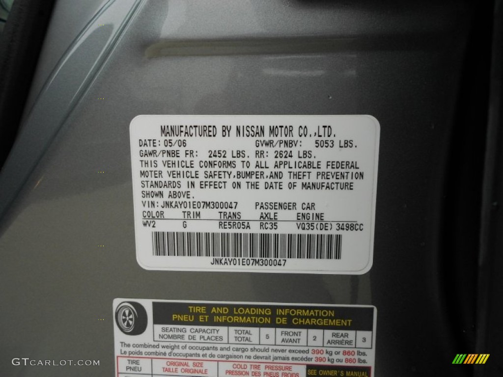2007 M Color Code WV2 for Diamond Graphite Metallic Photo #57501486