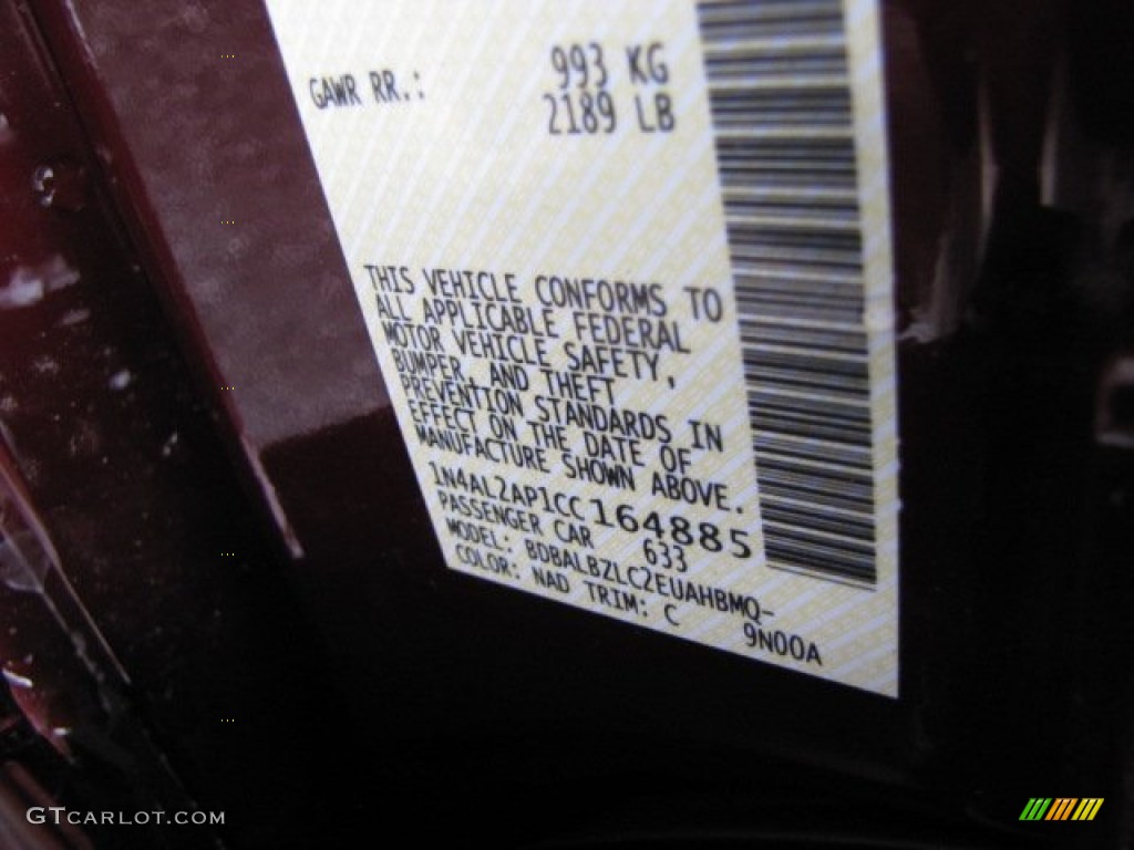 2012 Altima Color Code NAD for Tuscan Sun Photo #57502204
