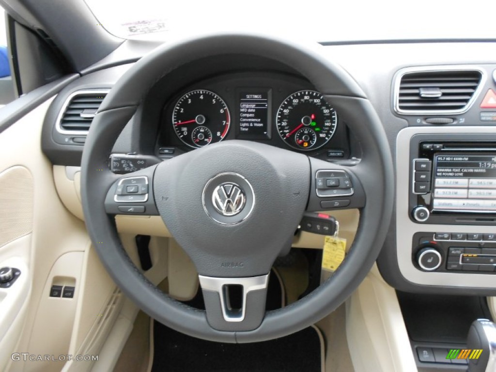 2012 Volkswagen Eos Komfort Cornsilk Beige Steering Wheel Photo #57503239