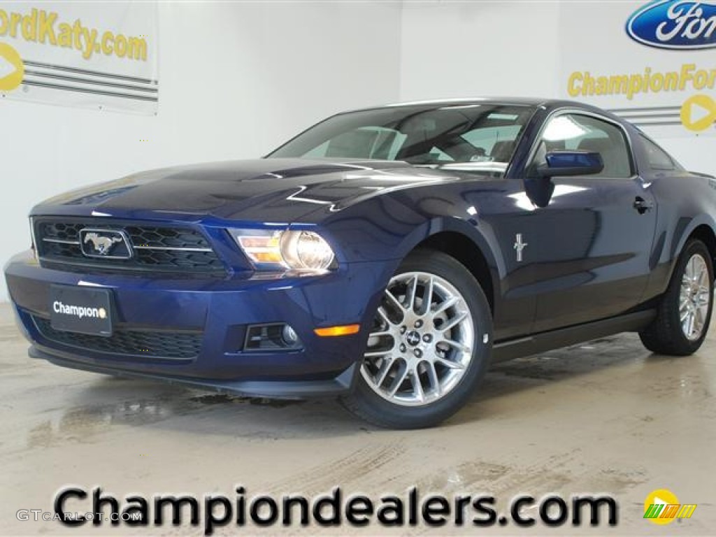 2012 Mustang V6 Premium Coupe - Kona Blue Metallic / Saddle photo #1