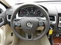 Cornsilk Beige 2012 Volkswagen Touareg TDI Lux 4XMotion Steering Wheel