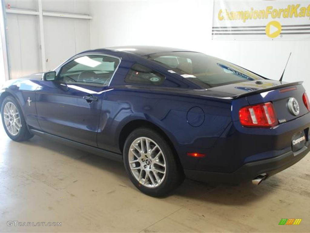 2012 Mustang V6 Premium Coupe - Kona Blue Metallic / Saddle photo #7