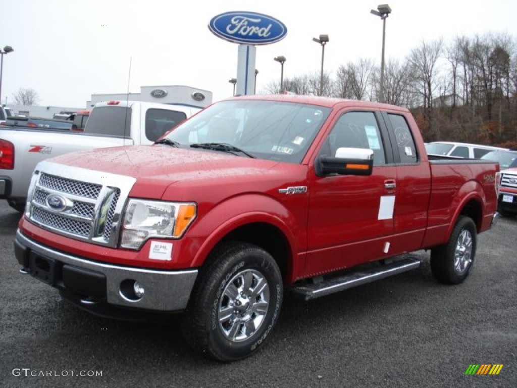 2011 F150 Lariat SuperCab 4x4 - Race Red / Black photo #4