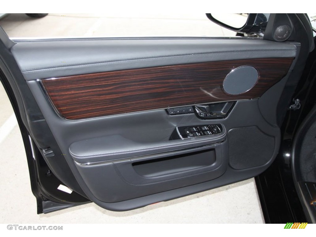 2012 Jaguar XJ XJL Portfolio Jet/Ivory Door Panel Photo #57508201