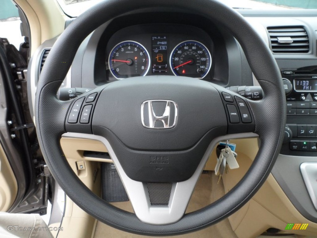2009 Honda CR-V EX Ivory Steering Wheel Photo #57508901