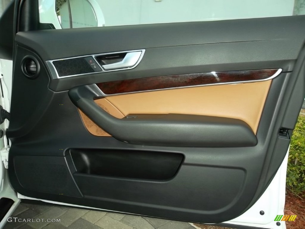2009 Audi A6 3.0T quattro Sedan Amaretto/Black Door Panel Photo #57514597
