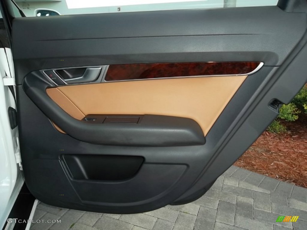 2009 Audi A6 3.0T quattro Sedan Amaretto/Black Door Panel Photo #57514624