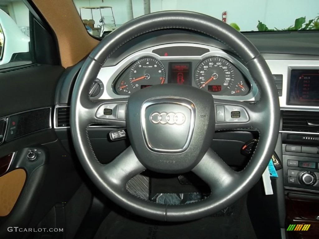 2009 Audi A6 3.0T quattro Sedan Amaretto/Black Steering Wheel Photo #57514690