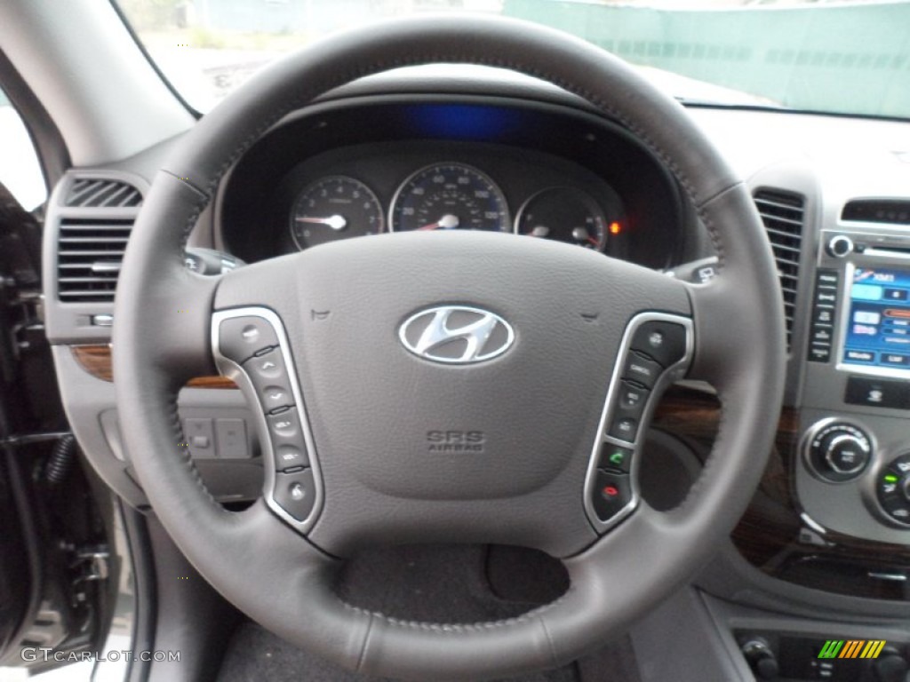 2012 Hyundai Santa Fe SE V6 Gray Steering Wheel Photo #57515176