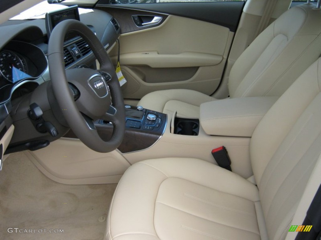 Velvet Beige Interior 2012 Audi A7 3.0T quattro Premium Photo #57516424