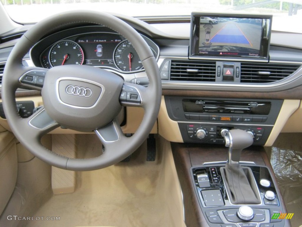 2012 Audi A7 3.0T quattro Premium Velvet Beige Dashboard Photo #57516432