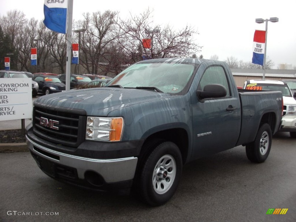 2010 Sierra 1500 Regular Cab 4x4 - Stealth Gray Metallic / Dark Titanium photo #1