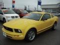 2005 Screaming Yellow Ford Mustang V6 Deluxe Coupe  photo #1