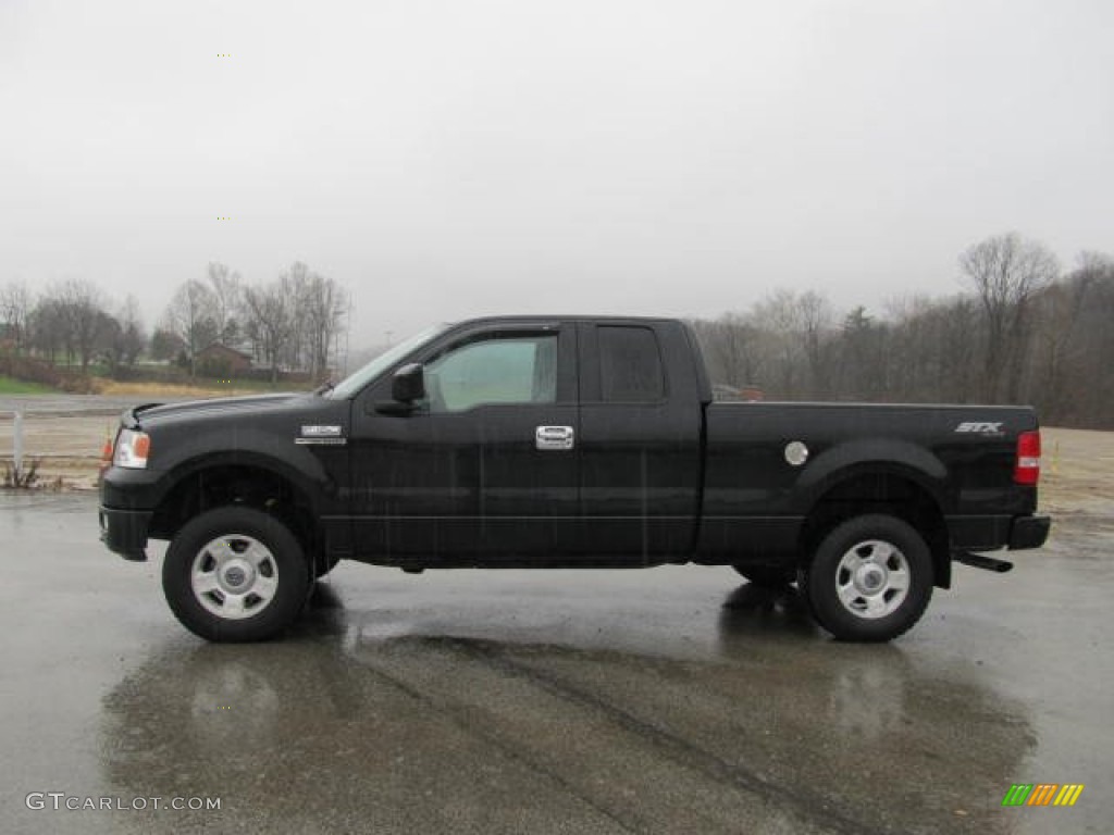 2004 F150 STX SuperCab 4x4 - Black / Black/Medium Flint photo #2