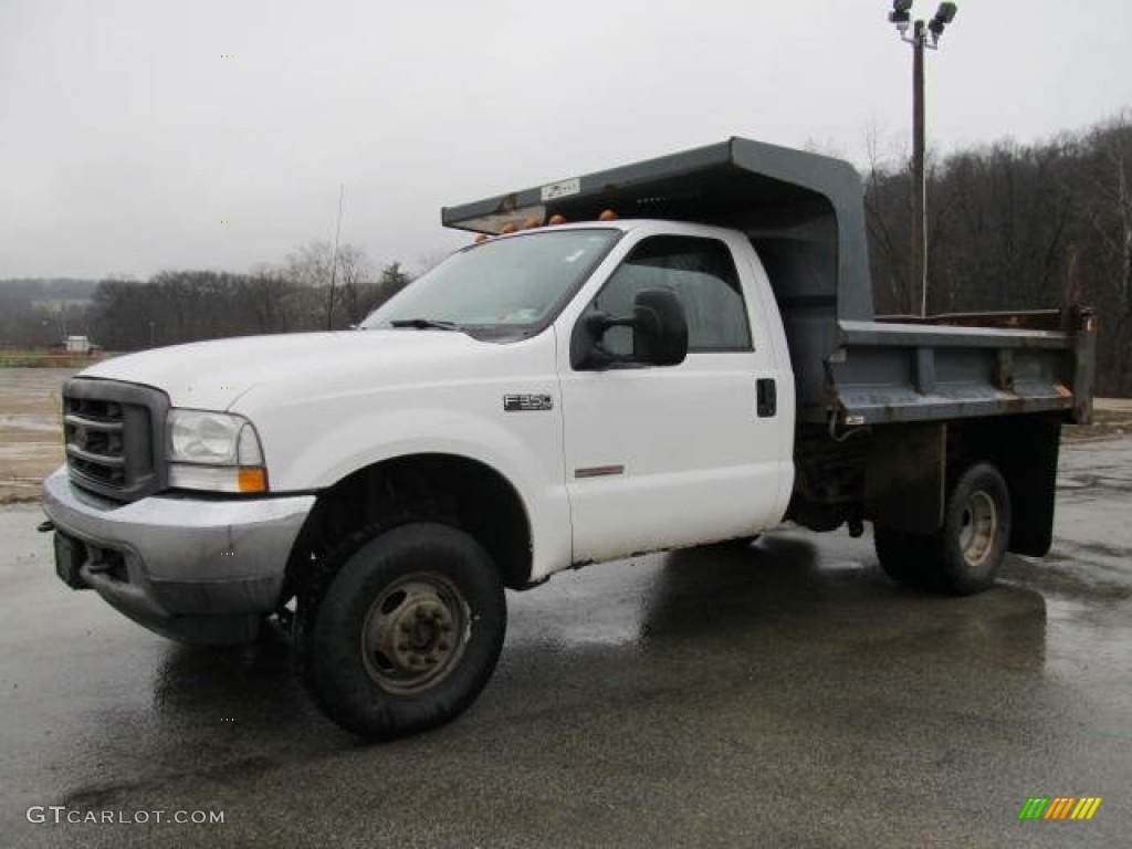 2003 F350 Super Duty XL Regular Cab 4x4 Dump Truck - Oxford White / Medium Flint photo #1