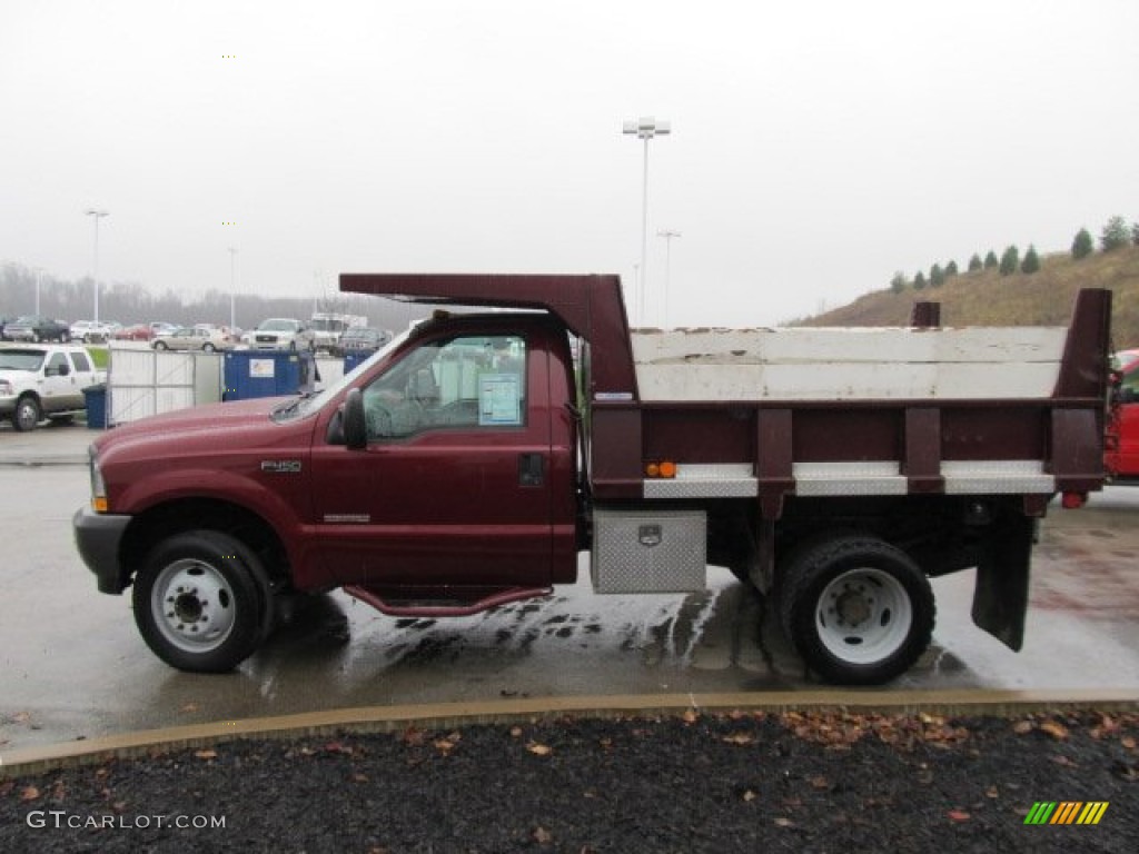 2004 F450 Super Duty XL Regular Cab Chassis Dump Truck - Dark Toreador Red Metallic / Medium Flint photo #8