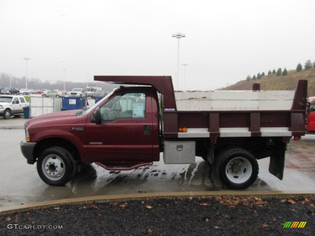 Dark Toreador Red Metallic 2004 Ford F450 Super Duty XL Regular Cab Chassis Dump Truck Exterior Photo #57521964