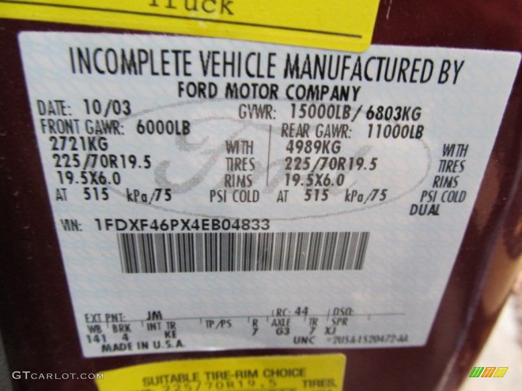 2004 F450 Super Duty XL Regular Cab Chassis Dump Truck - Dark Toreador Red Metallic / Medium Flint photo #24