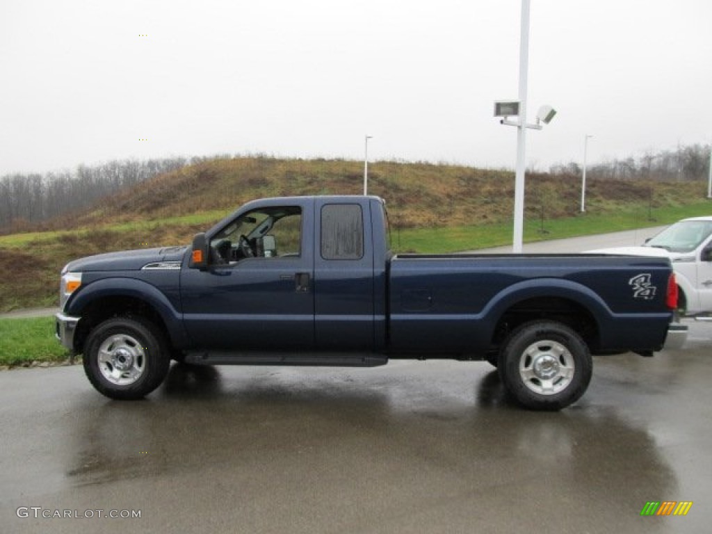 2012 F250 Super Duty XLT SuperCab 4x4 - Dark Blue Pearl Metallic / Steel photo #7